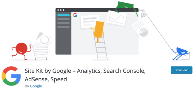 product page for the wordpress analytics plugin google site kit