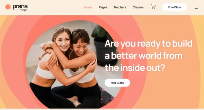 WordPress gym and fitness theme: Prana 