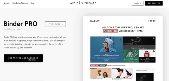 WordPress membership theme: Binder Pro 