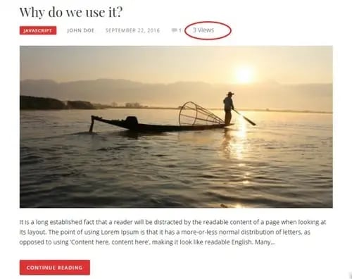 example of WordPress post views