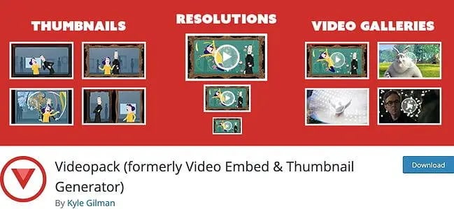 WordPress featured image plugin, Videopack