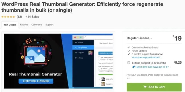 WordPress featured image plugin, Real Thumbnail Generator