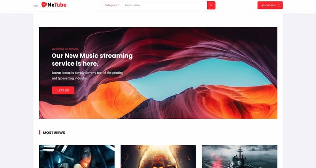 wordpress video sharing theme: NeTube