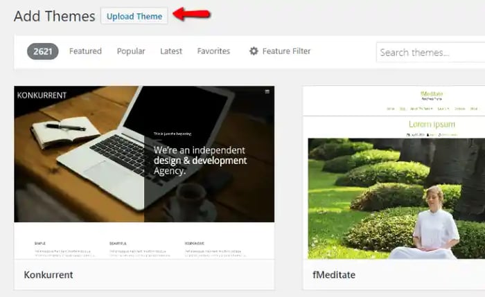 how to upload wordpress theme