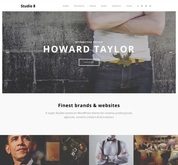 Studio 8 WordPress Theme for Agency, Photographs