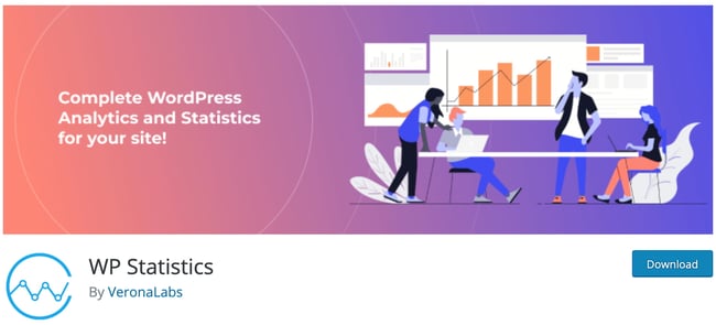 product page for the wordpress analytics plugin wp statistics
