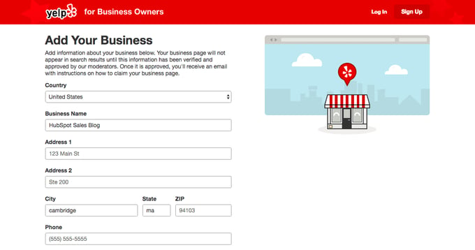 yelp business profile