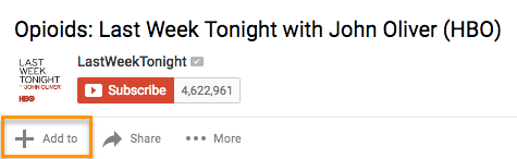 Add to button for creating YouTube playlists.