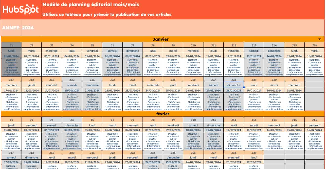 Calendrier et articles 2