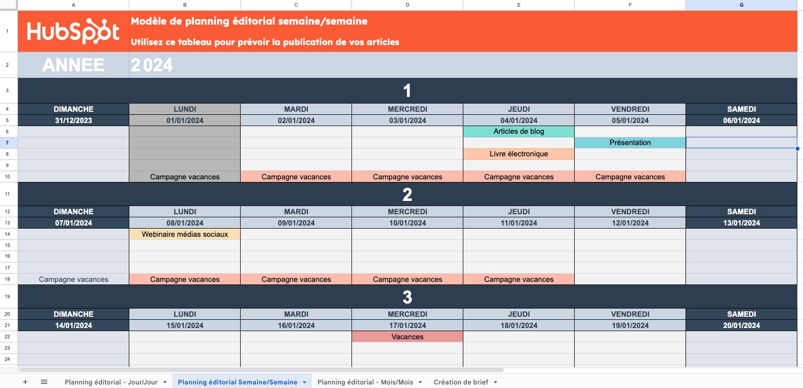 Calendrier et articles 3