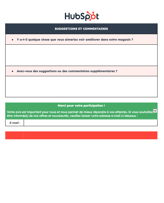 Questionnaire de satisfaction client pour magasin : page 3