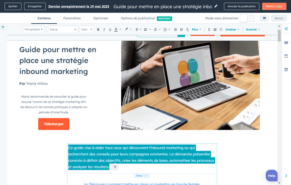 exemple d'article de blog IA généré par HubSpot