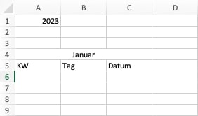Screenshot Kalender in Excel erstellen