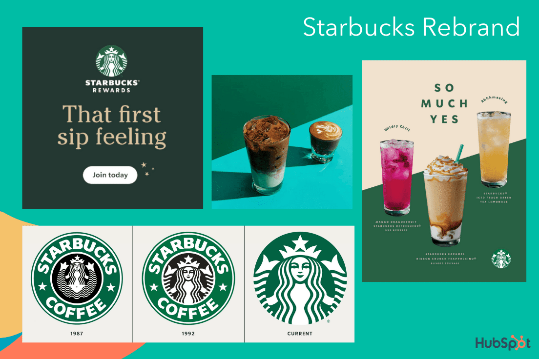 Famous Rebrand Examples: starbucks visual branding