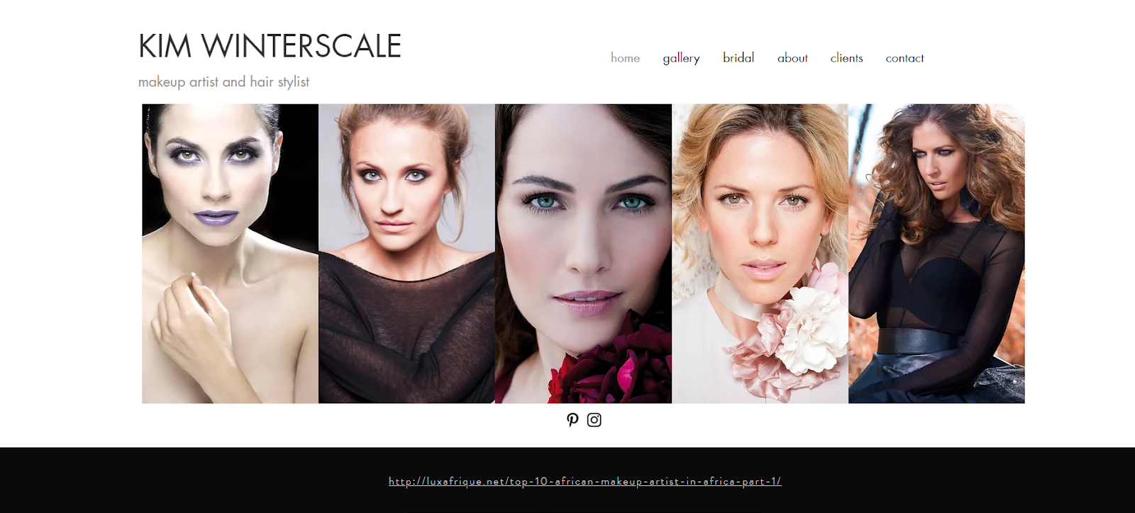 makeup artist website, Kim Winterscale