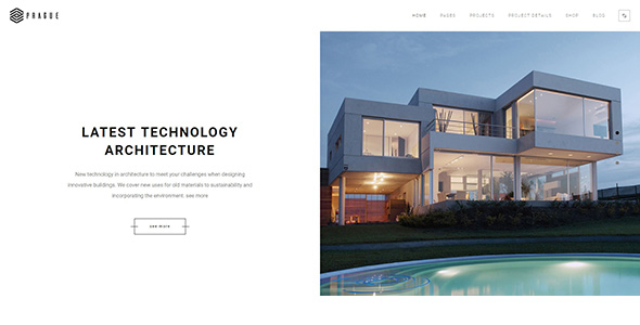 Interior design WordPress theme, Prague