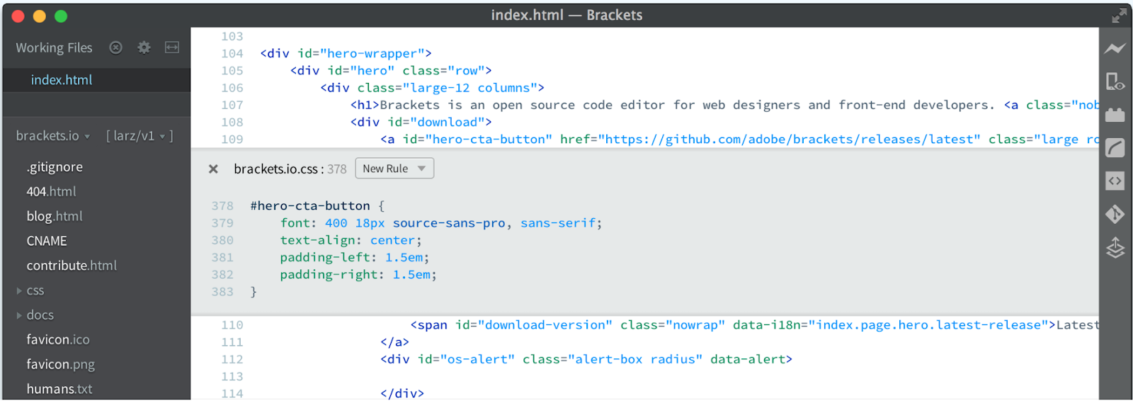 Best JavaScript IDE, Brackets