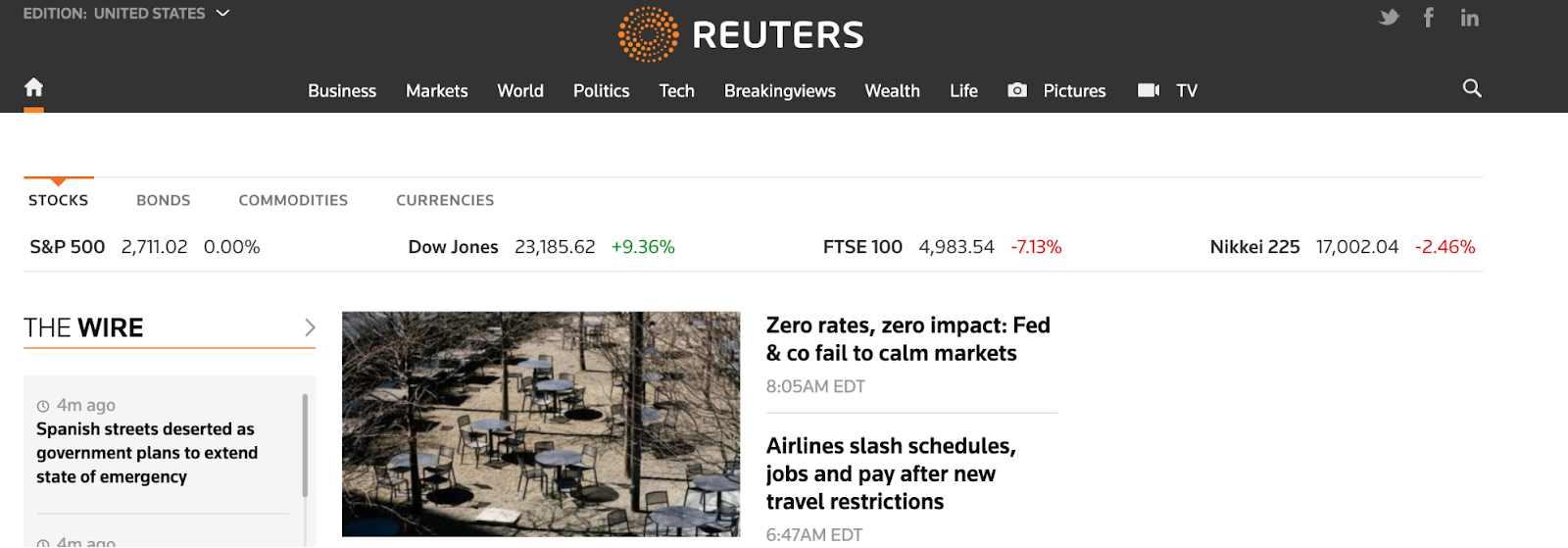 WordPress website examples, Reuters