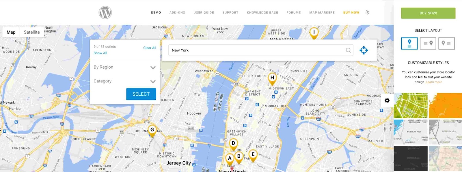 Super Store Finder for WordPress homepage