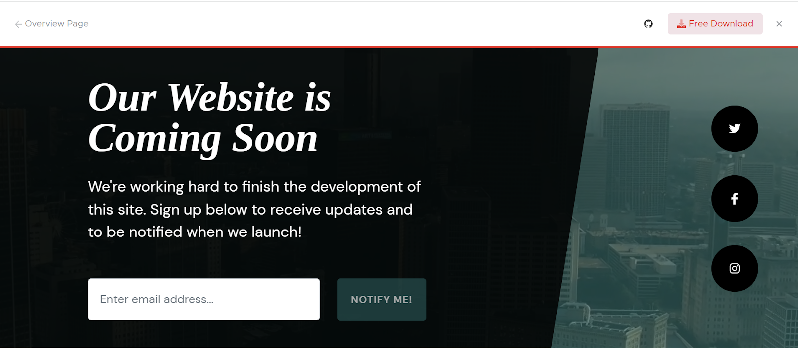 Bootstrap website templates, Coming Soon