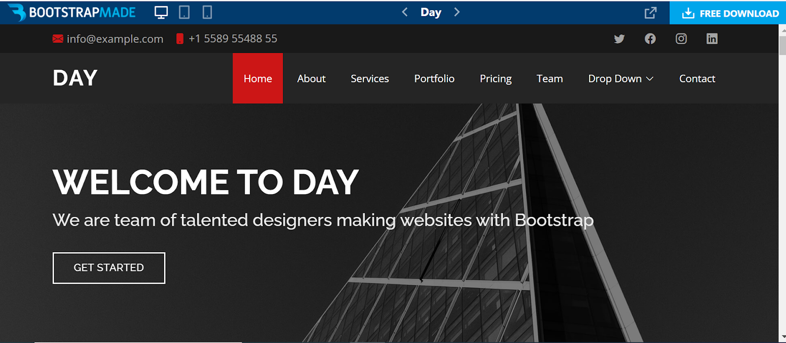 Bootstrap website templates, Day