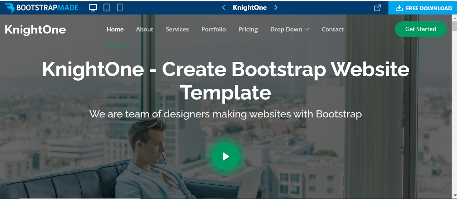 Bootstrap website templates, KnightOne