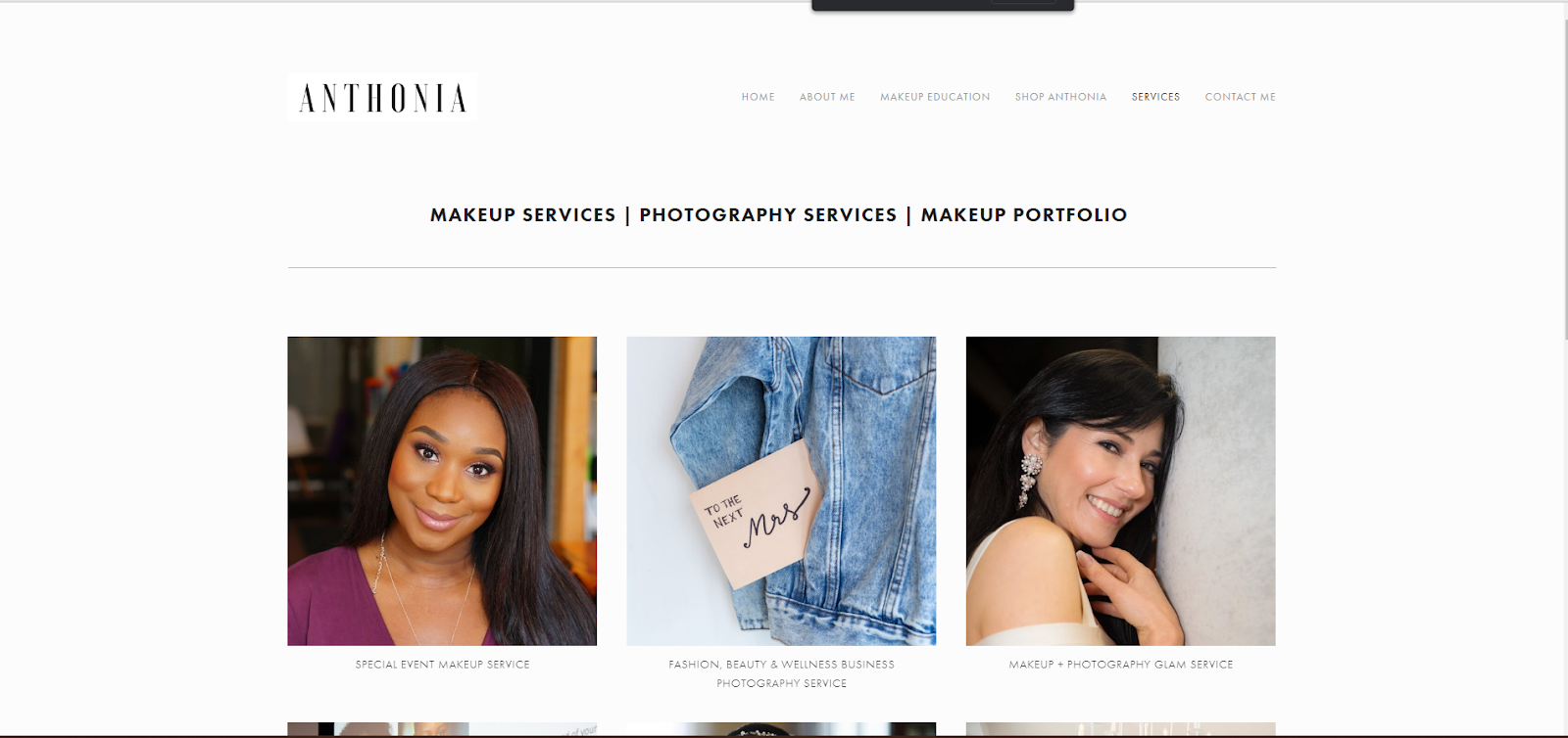 makeup artist website, Anthonia Bejide