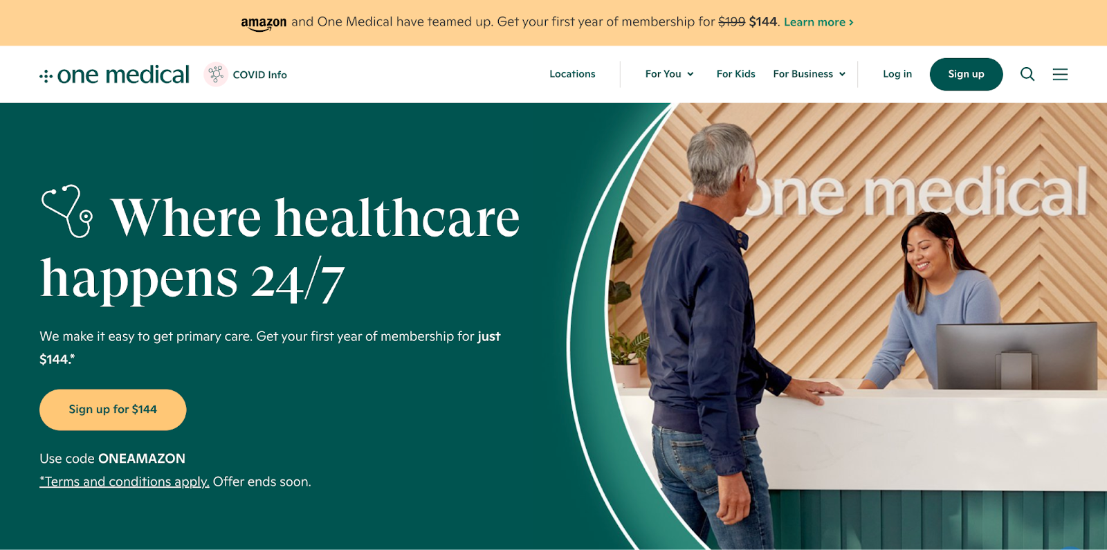 healthcare websites, One Medical