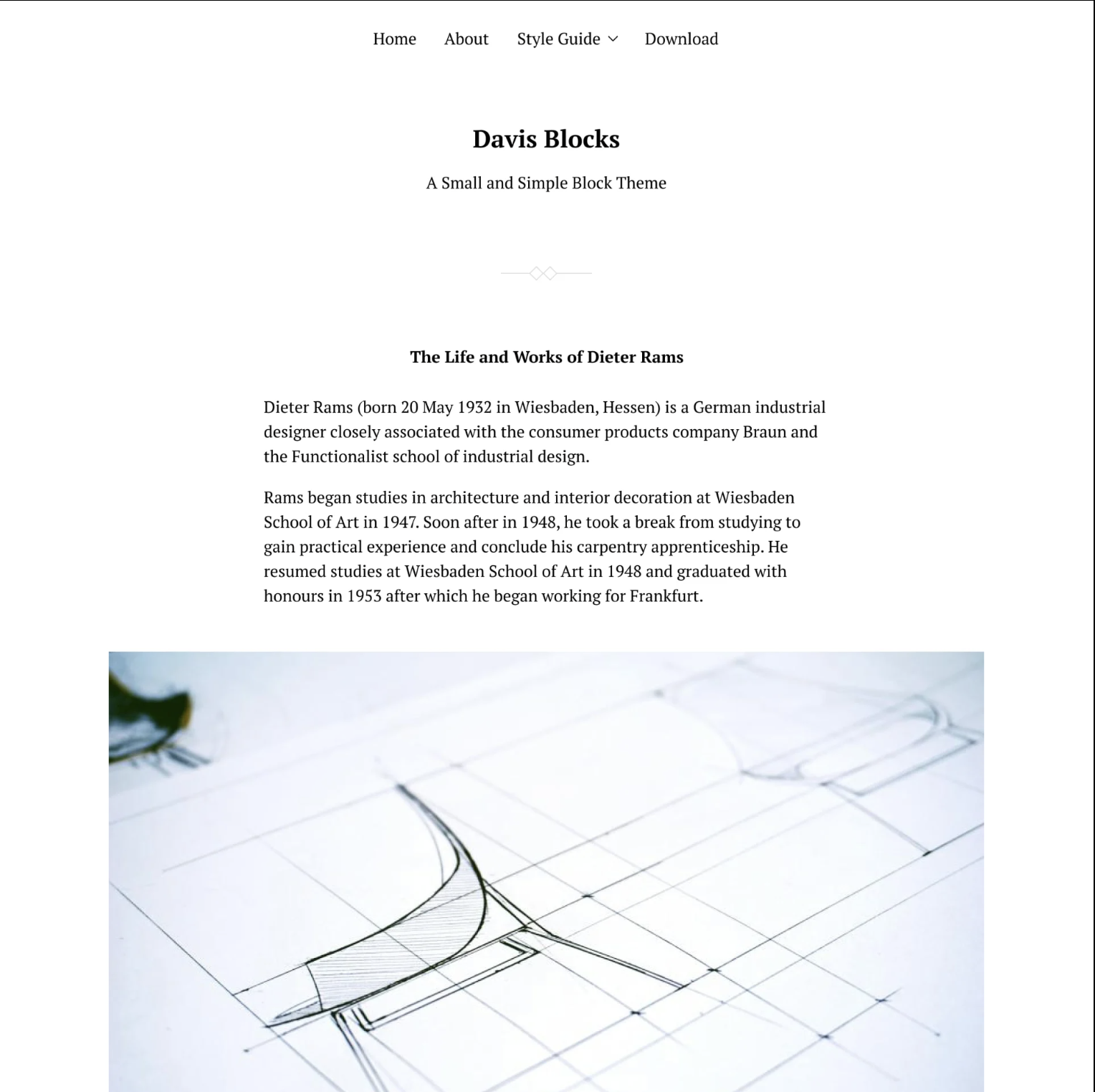 Davis is a clean and simple theme that uses powerful WordPress blocks to build your blog