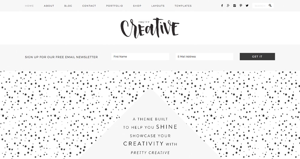 Best wordpress themes for artists, Pretty Creative Pro