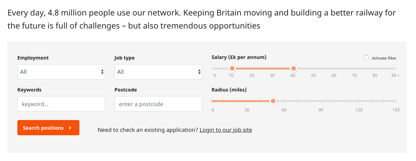 WordPress website examples, Network Rail