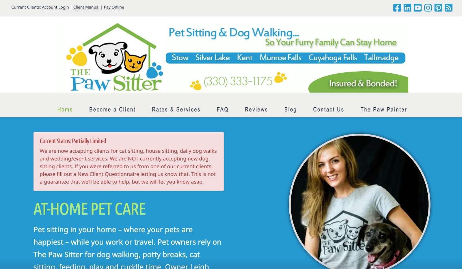 X theme wordpress example, The Paw Sitter