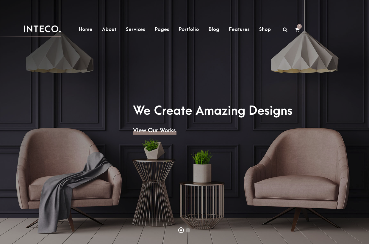 Interior design WordPress theme, Inteco