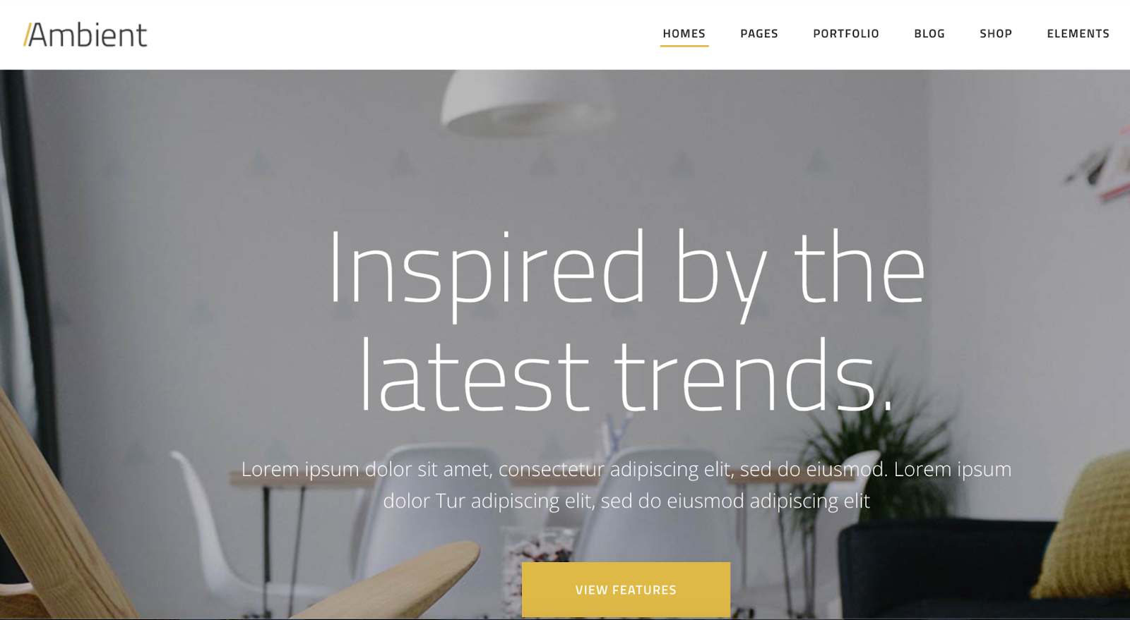 Interior design WordPress theme, Ambient