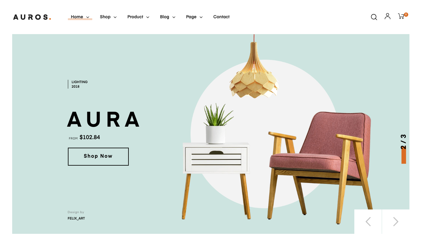 Interior design WordPress theme, Auros