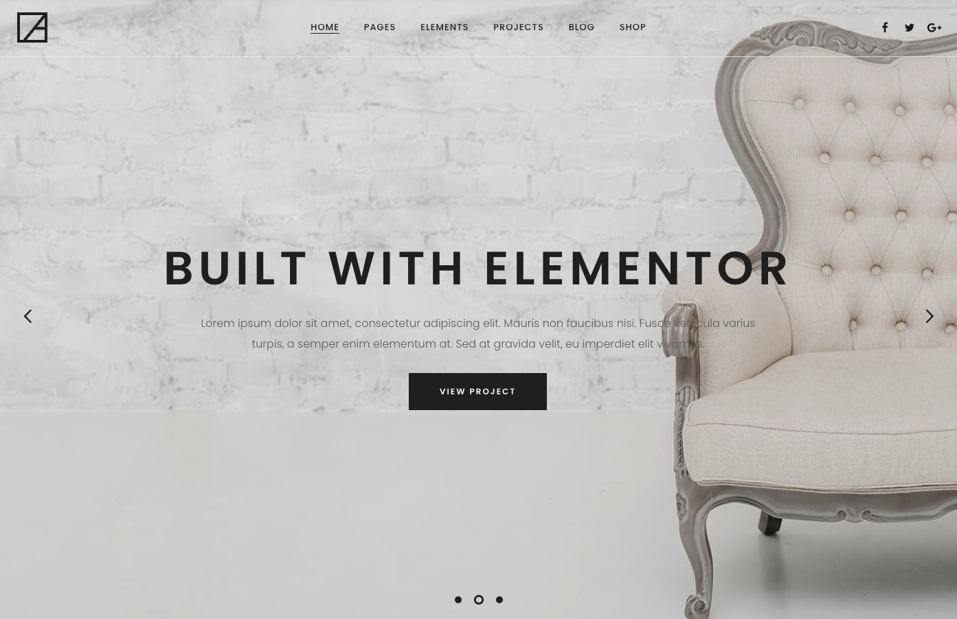 Interior design WordPress theme, Arkhitekton