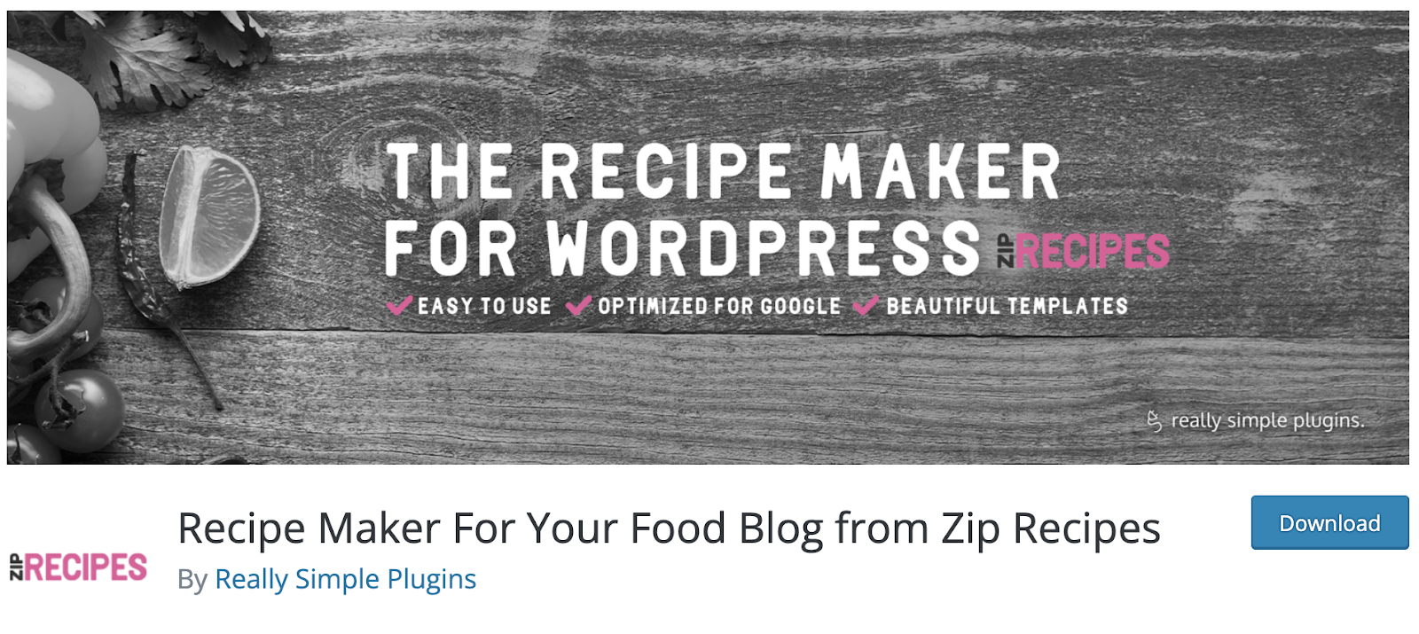 Recipe Maker for your food blog from zip recipes download screen
