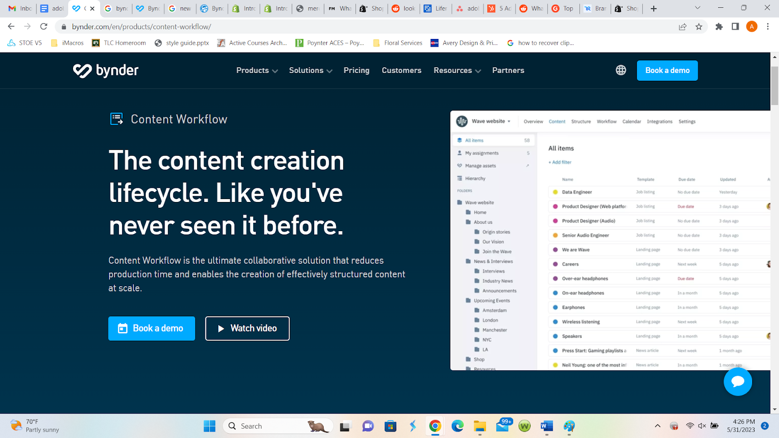 adobe experience manager alternatives, bynder content workflow interface