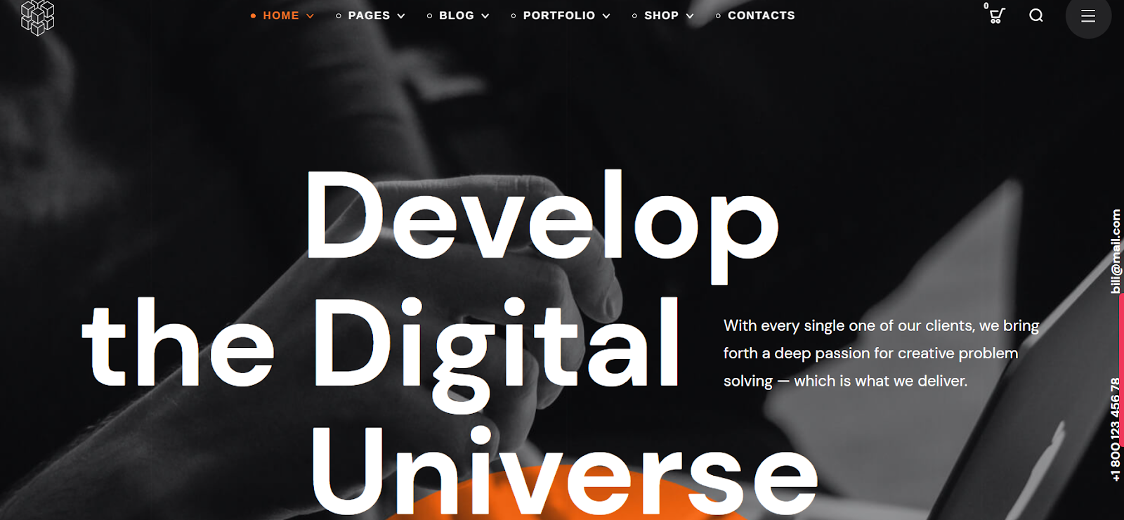 futuristic website templates, Bili WordPress theme