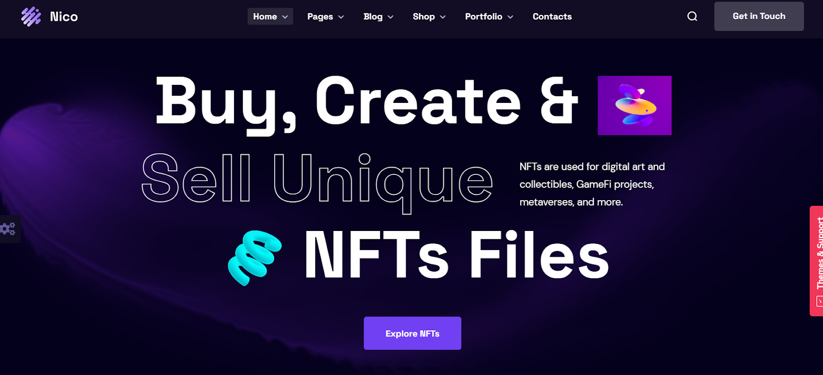 futuristic website templates, Highly-animated futuristic WordPress theme — Nico