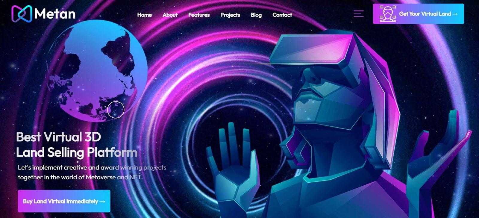 futuristic website templates, Super-futuristic WordPress theme Metan