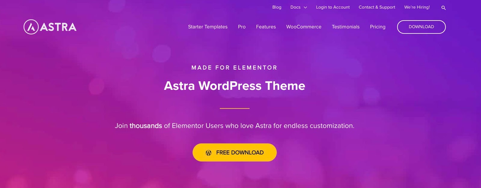 astra integration, elementor