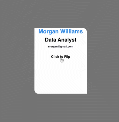 CSS card animation, card flip animation example.