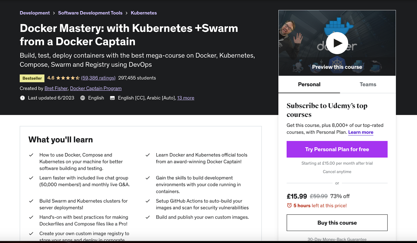 Docker Mastery: with Kubernetes +Swarm from a Docker Captain