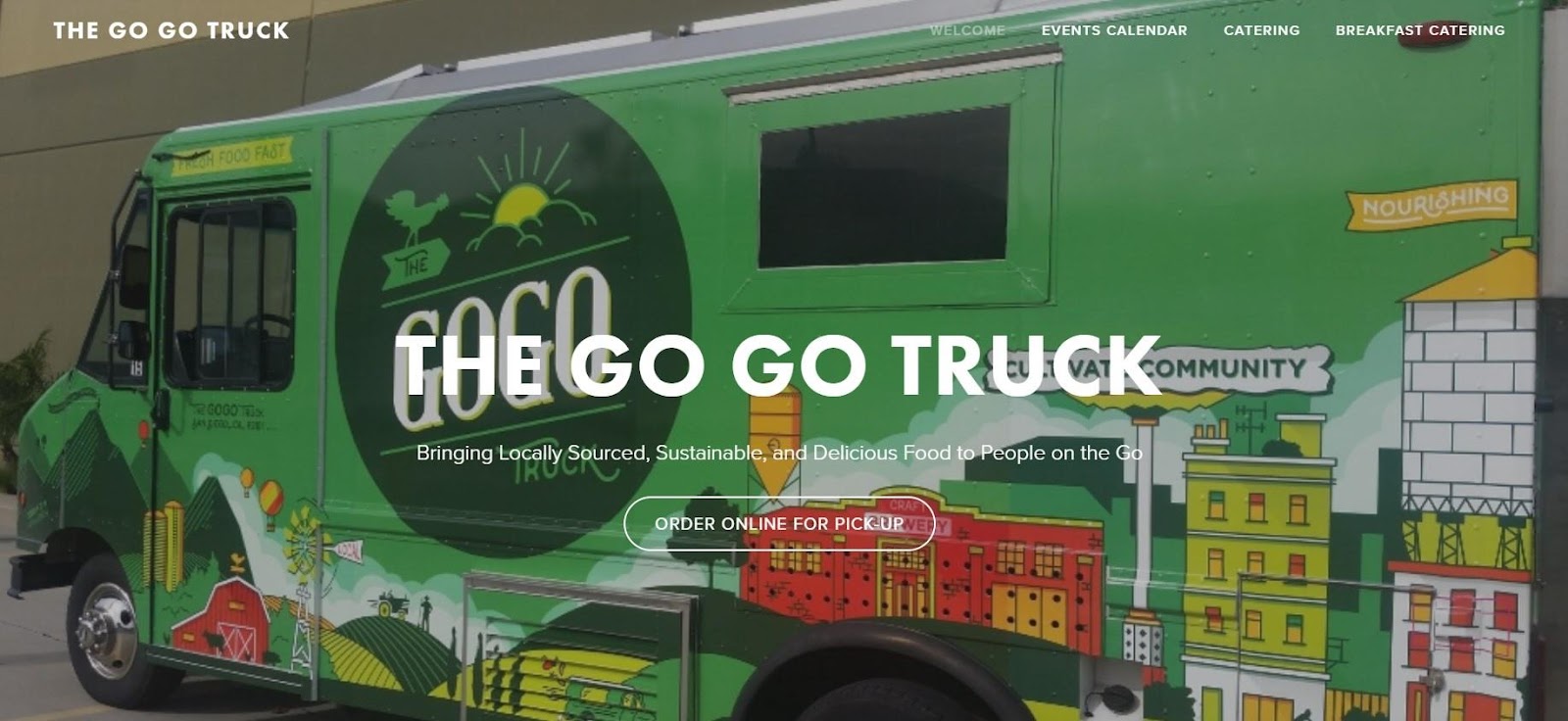 Food truck website design example from the Go Go truck.