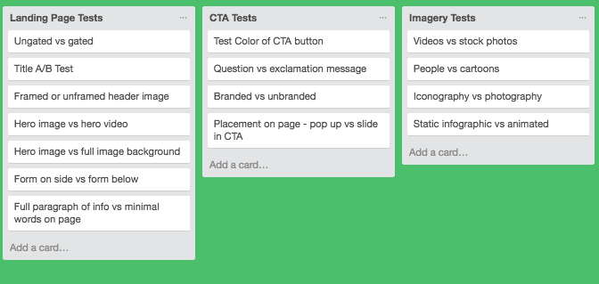 Building a mechanism for tracking and recording those brainstorms is essential for any good growth experiment process.