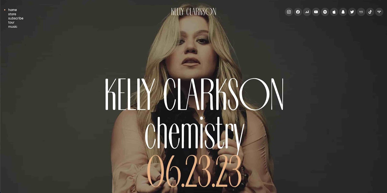 kelly clarkson homepage design