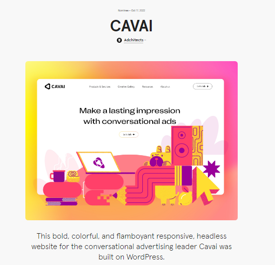 react website templates, Cavai