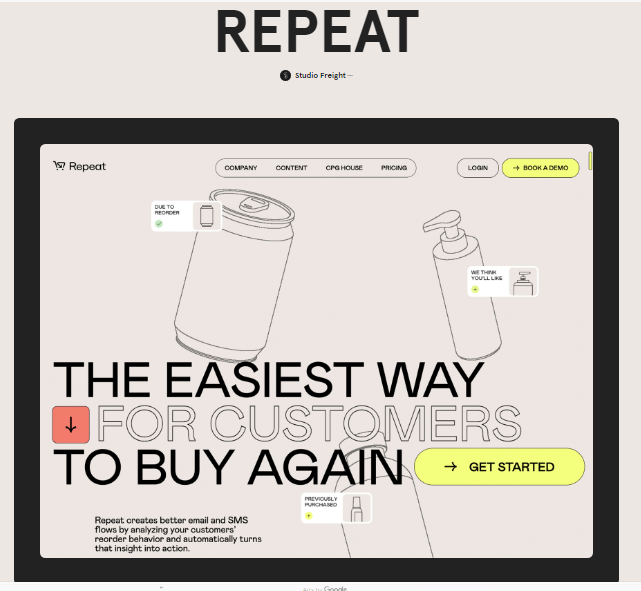 Repeat react website example
