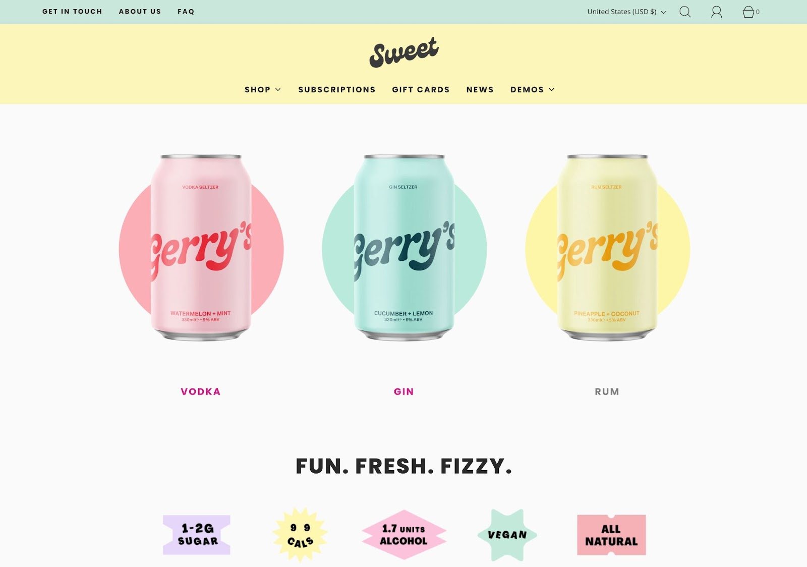Shopify website themes, fresh
